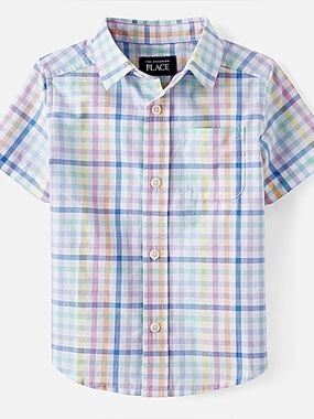 2T boys pastel button down The Children’s Place NWT